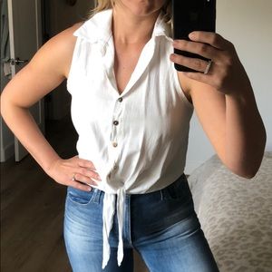 Button down tie top